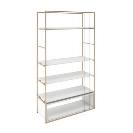 Biblioteca Columbia Off White y Metal Dorado