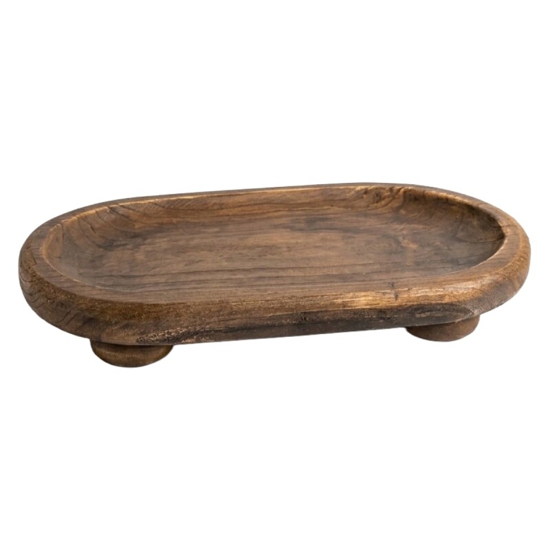 BANDEJA OVAL MADERA 50X30X6CM Unica