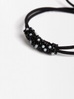 Elástico Para El Pelo Con Perlas Y Abalorios negro