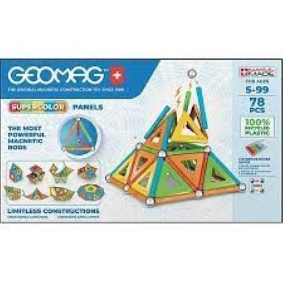 Juego de Construcción Geomag Supercolor Panels 78 Piezas 