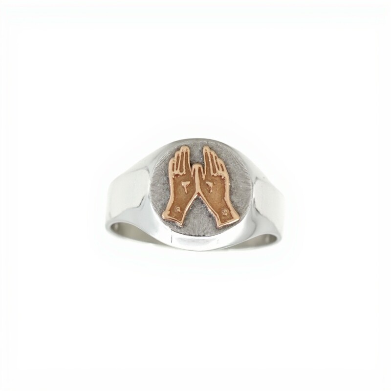 Anillo Profesión Masajista- Plata y Oro - Sin Piedra-AP5037 sinpiedra