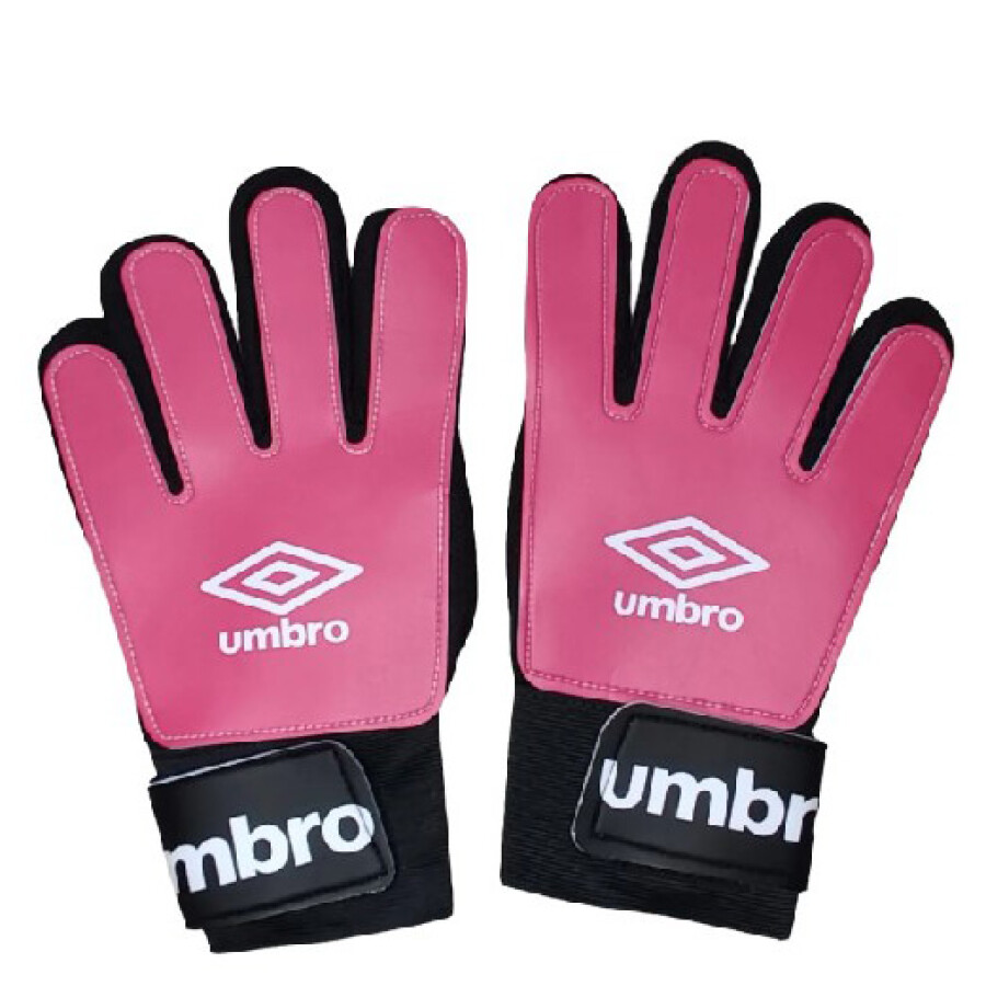 Guantes Infantiles Umbro Golero Rosado Coral - Blanco - Negro