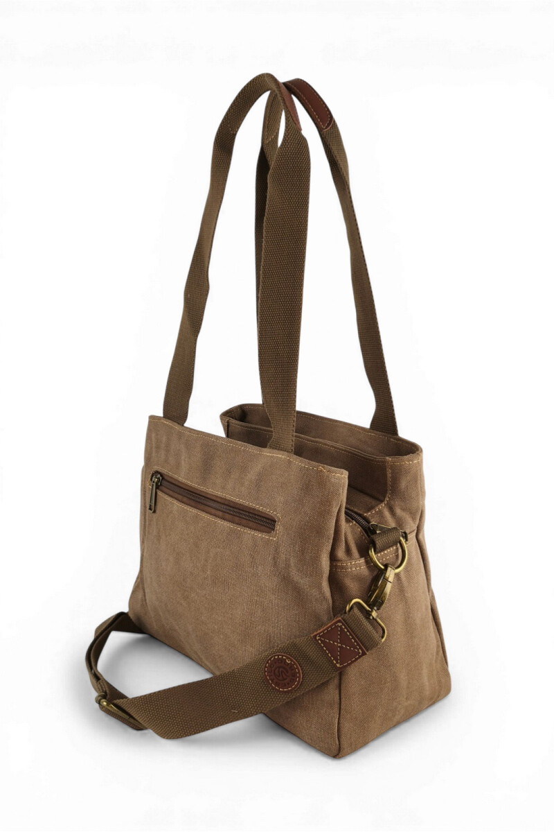 Bolso cartera en lona Marrón