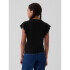 SS SCOOP RIB FLUTTER TOP TRUE BLACK
