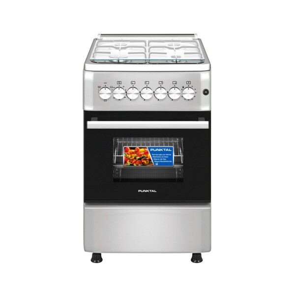 COCINA INOX 4 GAS HORNO 56 LTS. ELECTRICO-ENCENDIDO acero inoxidable