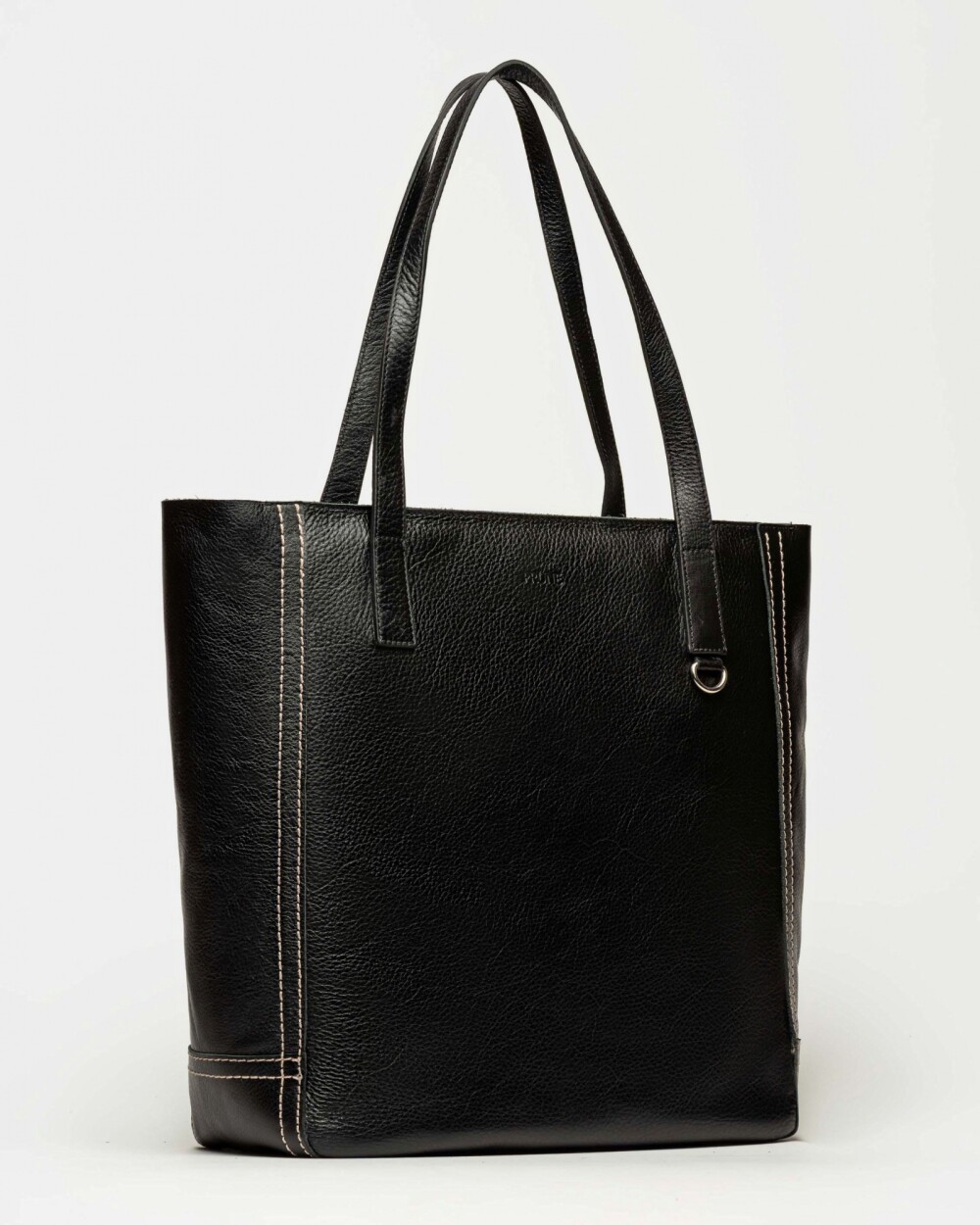 Shopper Vera en cuero graneado Negro