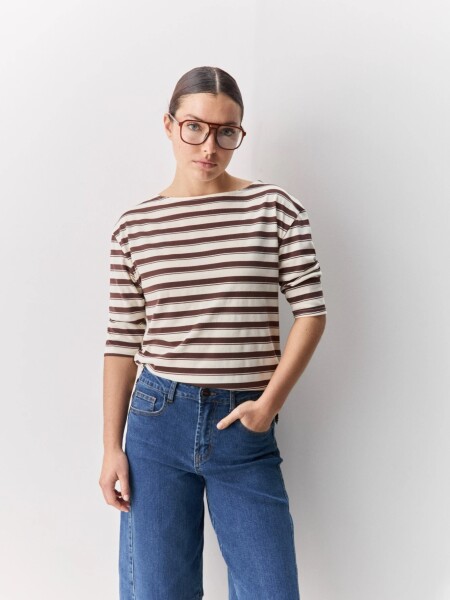 T-SHIRT ALLIE VOLPAIA MARRON CRU