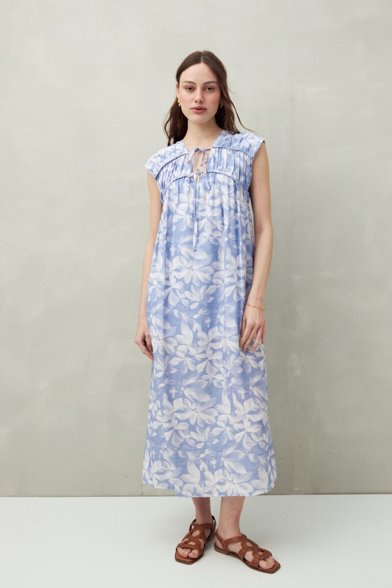 VESTIDO WILLA PRINTED Azul Lavado