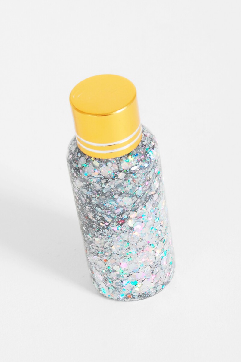 Glitter para cara, cuerpo y pelo plateado