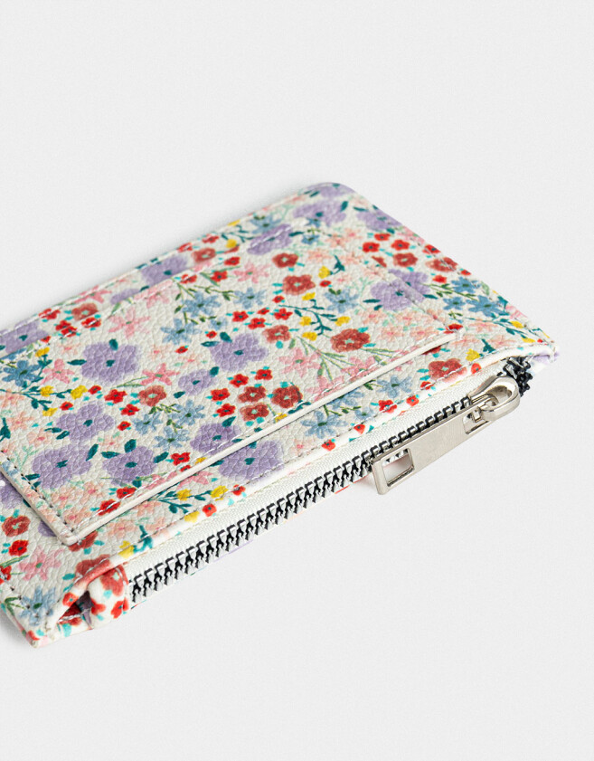 Tarjeteros Flores Monedero Estampado - Estampado Flores