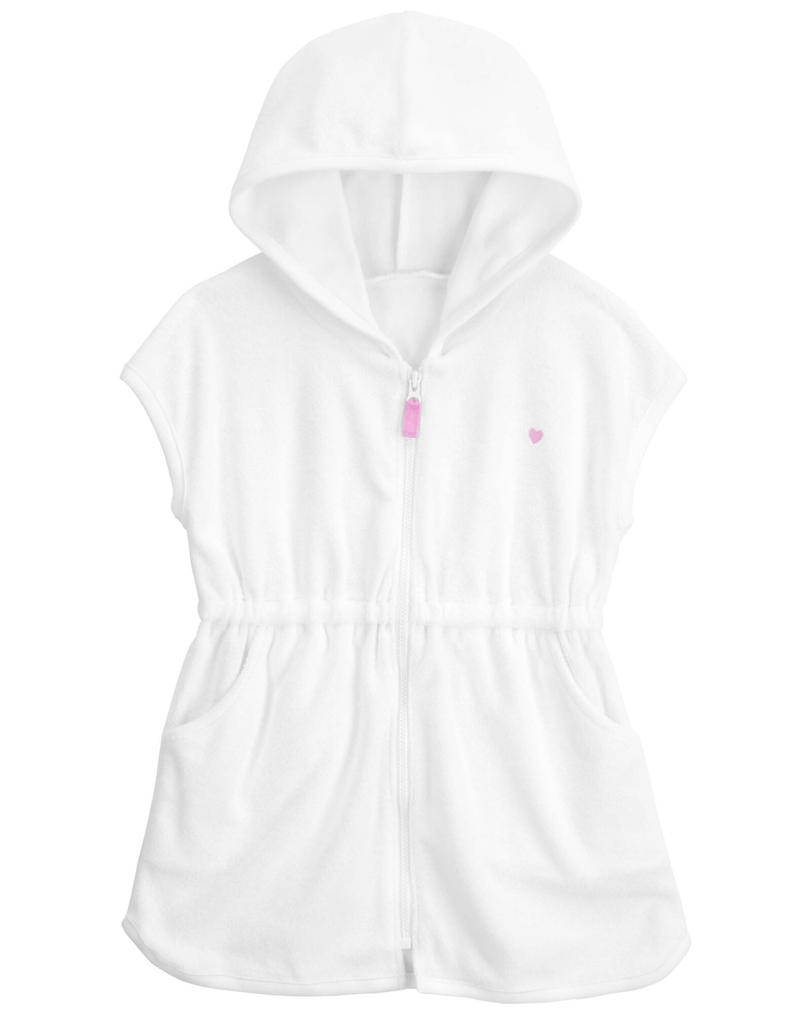 Bata de algodón terry, con capucha, blanca. Talles 2-5T Bata de algodón terry, con capucha, blanca. Talles 2-5T
