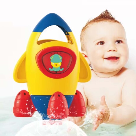 Cohete Cascada Juguete Acuático Agua Baño de Bebé Huanger Amarillo