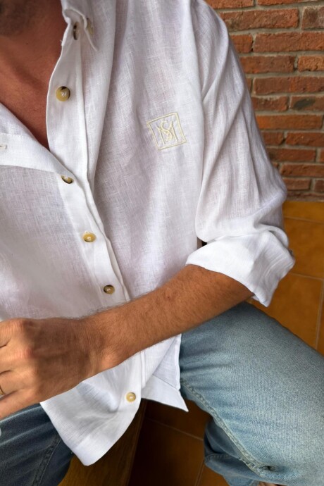 Linen Shirt for Men Blanco