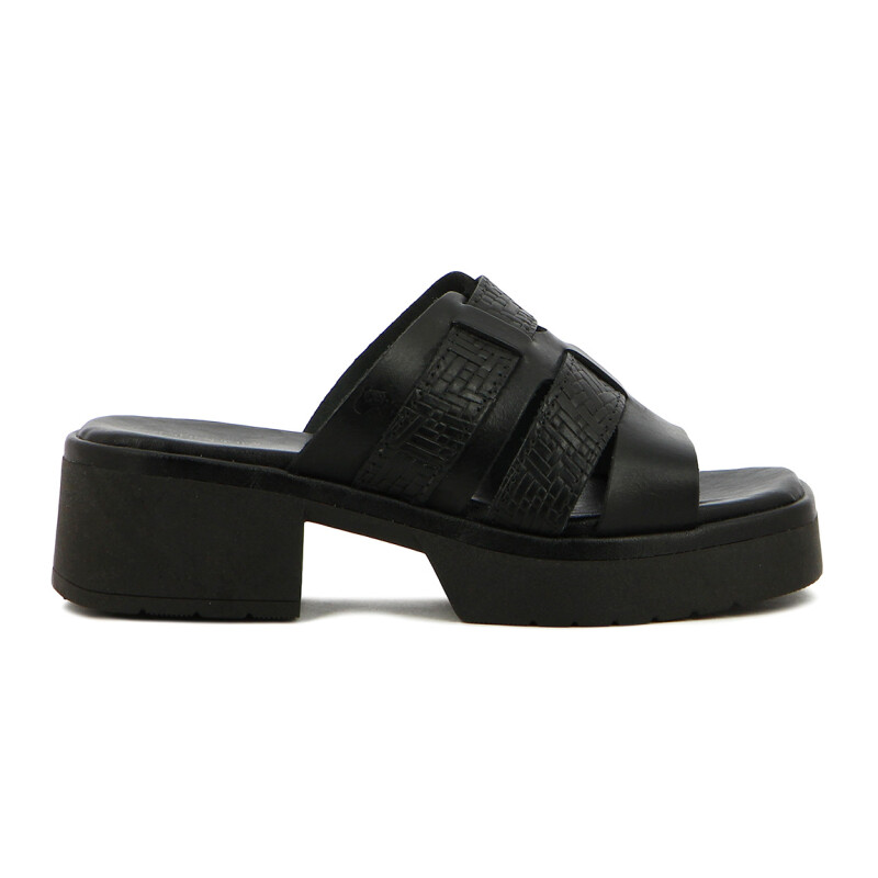 Country Sandalia Mujer Tres Tiras Anchas Negro