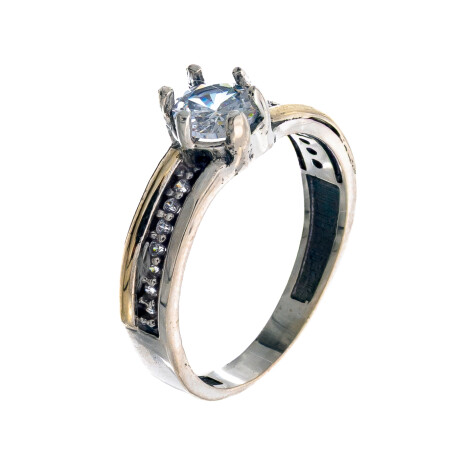 Anillo de Plata 925, Double y circonias Anillo de Plata 925, Double y circonias