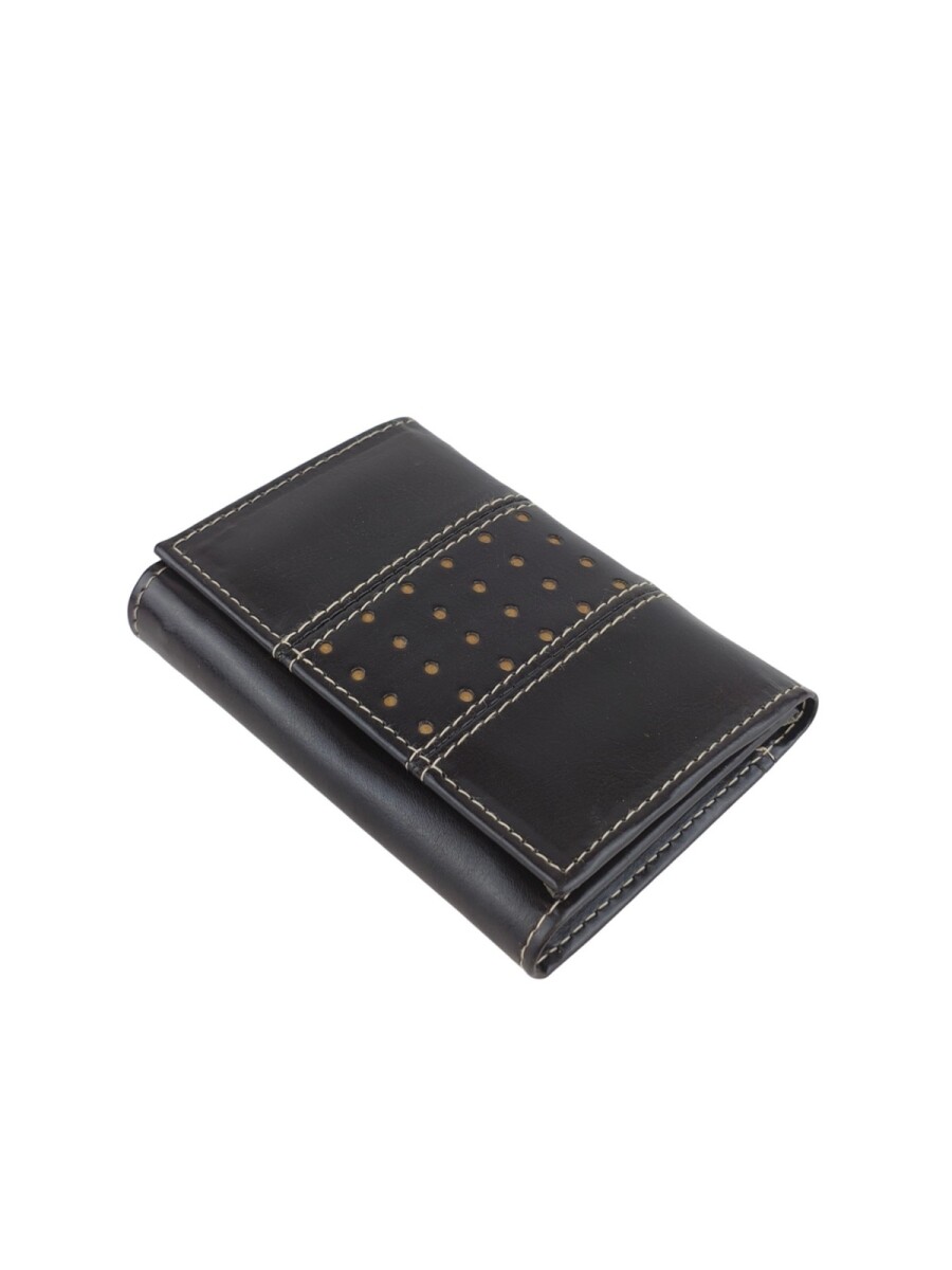 Billetera Dama Compacta con Perforaciones - Marrón 
