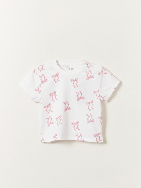 Remera estampada Moñas Blanco