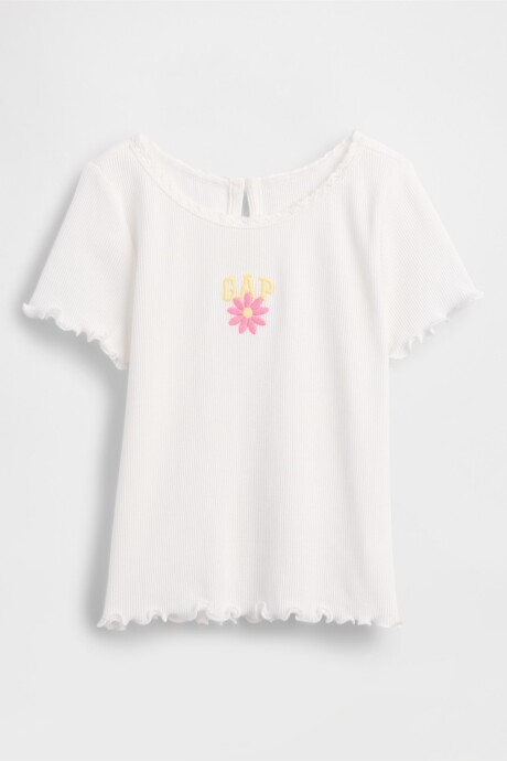 Remera Logo Gap Rib Toddler Niña New Off White