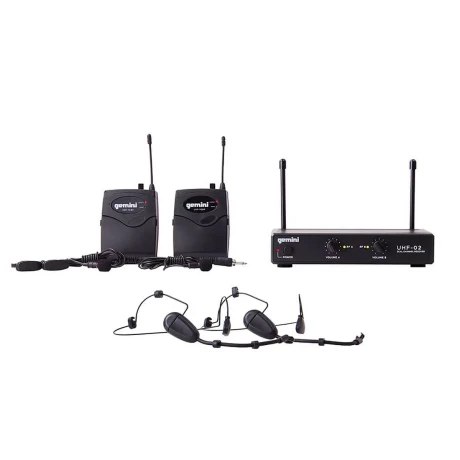 MICROFONO INALAMBRICO GEMINI UHF02HLS34 DOS LAVELIER Y DOS HEADSET 2 CANALES MICROFONO INALAMBRICO GEMINI UHF02HLS34 DOS LAVELIER Y DOS HEADSET 2 CANALES