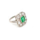 Anillo Platino Con Brillantes Tallado Antiguo Y Esmeralda Anillo Platino Con Brillantes Tallado Antiguo Y Esmeralda