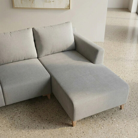 Rinconera Gino - Tela Microfibra - Chaise derecho TC1009 (Plata)