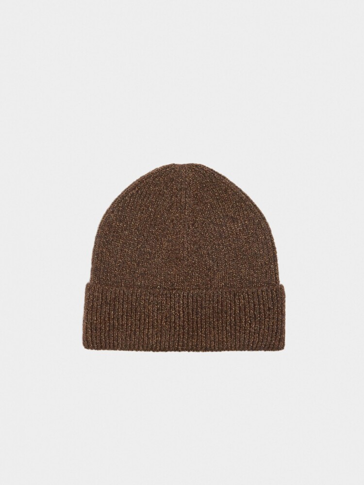 Gorro De Punto Lurex Con Dobladillo marron