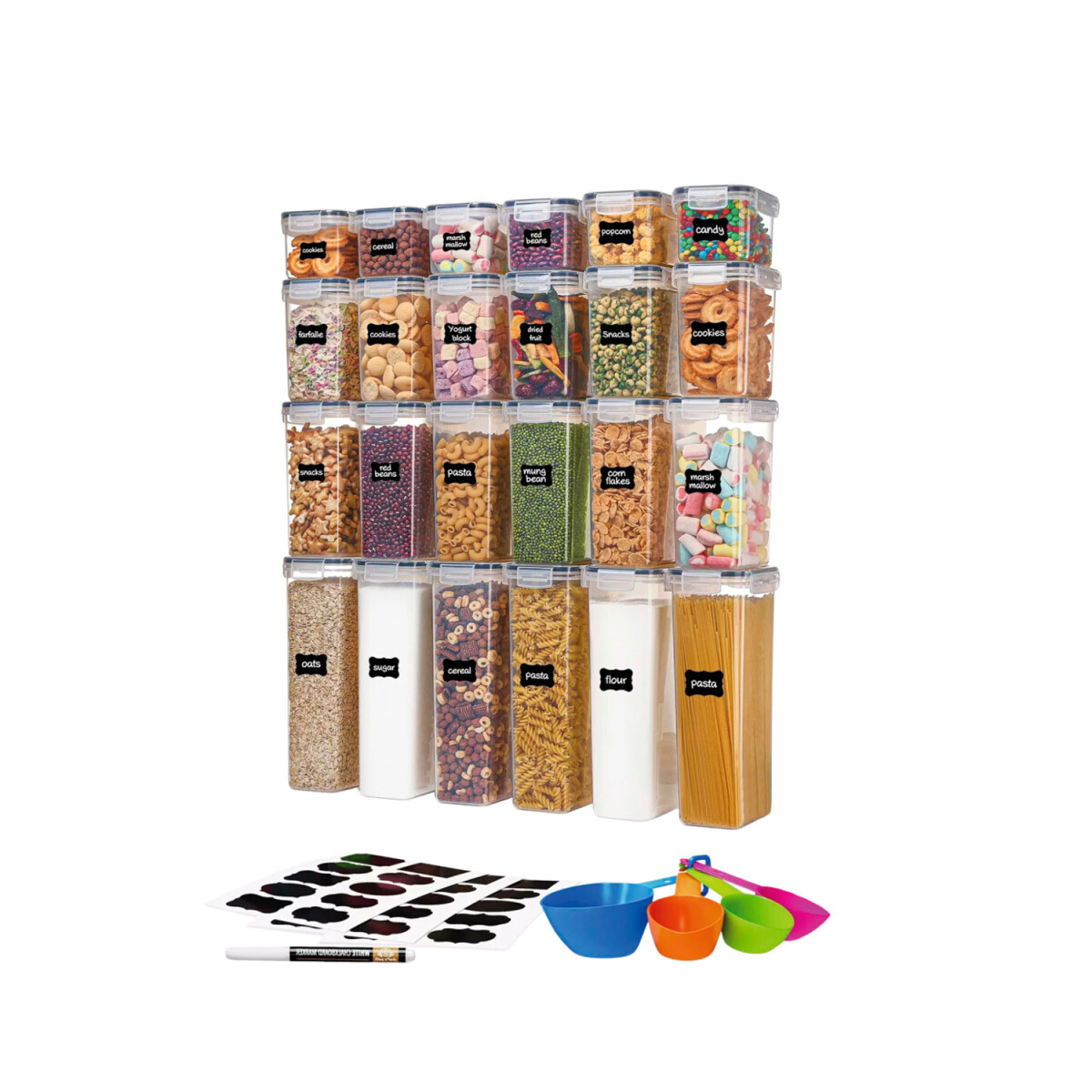 Set de 24 Recipientes Herméticos con Tapa Apilables Lumax 