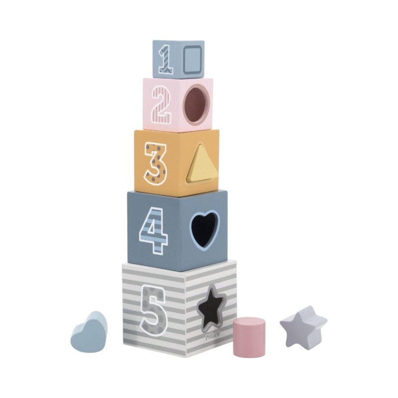 Cubos de Apilar y Encastrar en Madera Polar B Cubos de Apilar y Encastrar en Madera Polar B