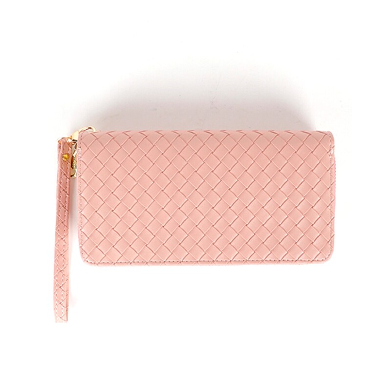 Billetera Canva Tramada 18,5 x 9cm Rosa