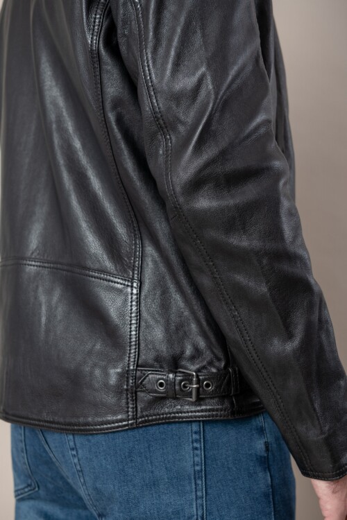 Campera cuero con capucha - Easy Rider Collection Negro