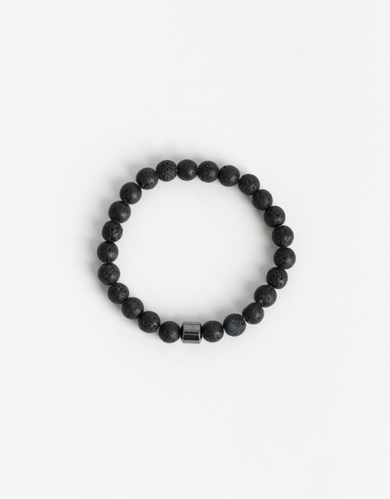 Pulseras Elásticas Piedras Pulsera De Piedras Men´s Collection - Negro