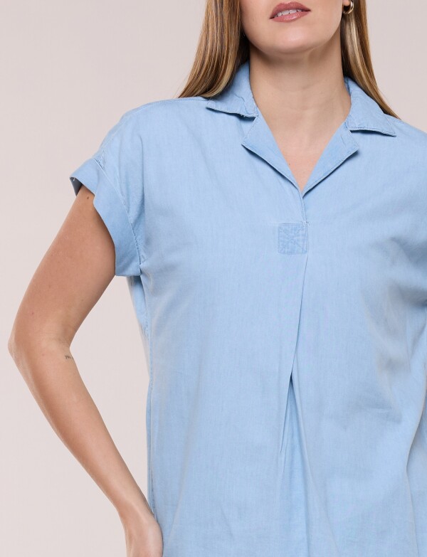 Blusa Algodon Denim JEAN CLARO
