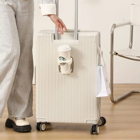 Valija Carry on rígida con bolsillo exterior Blanco