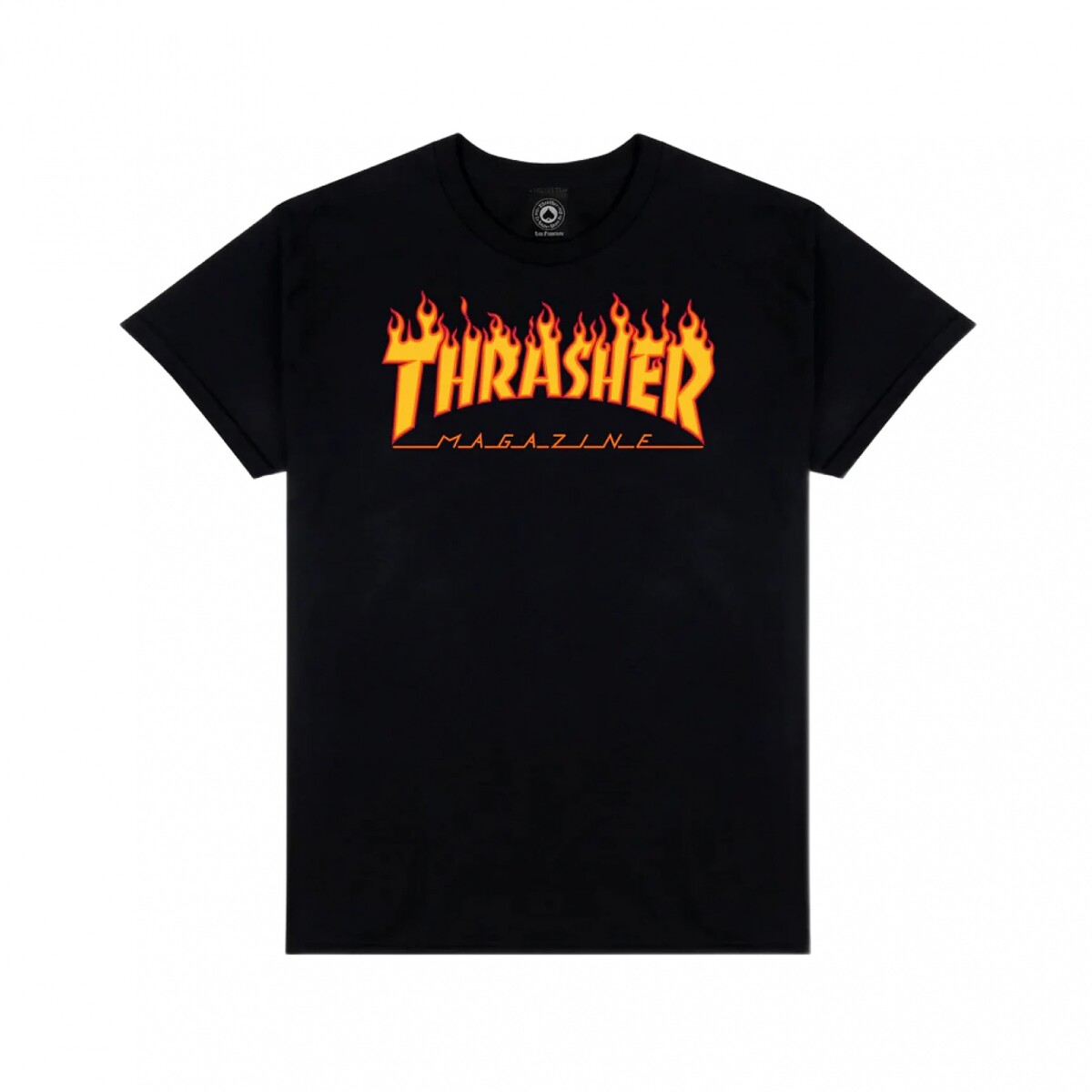 REMERA THRASHER FLAME LOGO - Black 