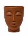 MACETA FACE MUJER PLASTICA MARRON