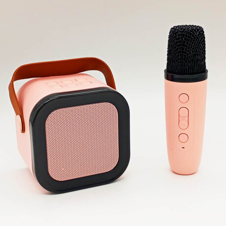 Set Micrófono Parlante Karaoke + Reloj Smartwatch Rosa