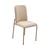 Silla en tela beige, patas en metal chocolate claro. Silla en tela beige, patas en metal chocolate claro.