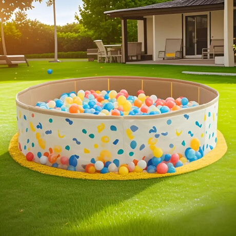 Piscina Plegable Multiuso 100x20cm PVC Fácil de Guardar Beige