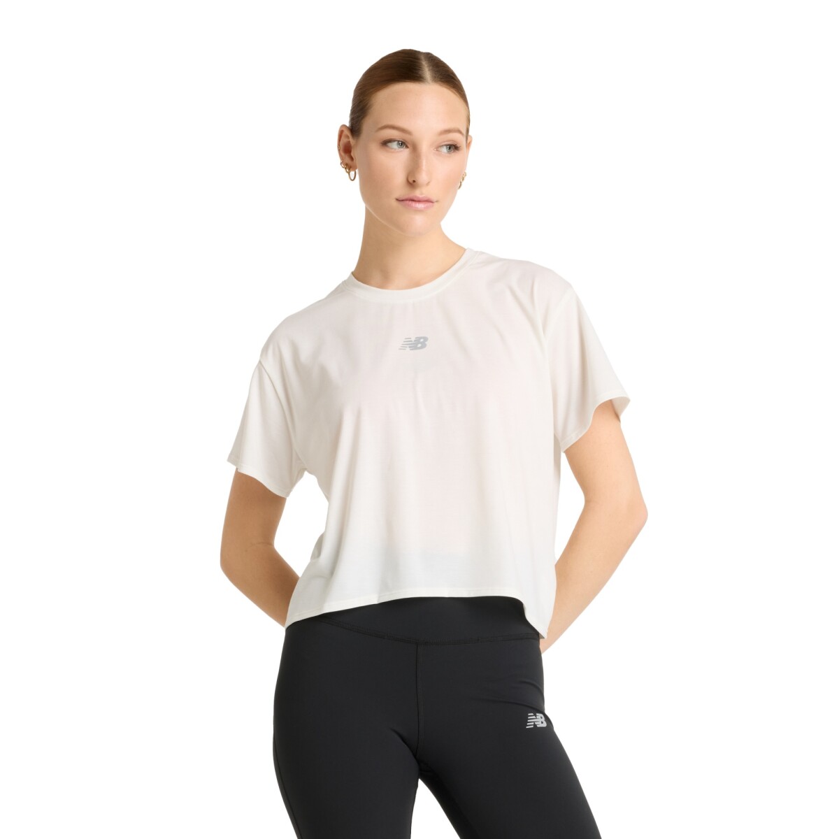 Remera New Balance de Dama - Drapey Relaxed - WT51133SST - WHITE 