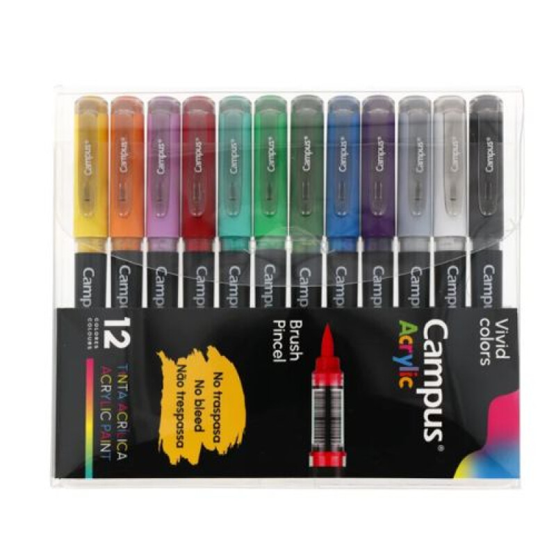 Marcadores Campus ACRYLIC COLORES VIVOS X 12 Marcadores Campus Acrylic Colores Vivos X 12
