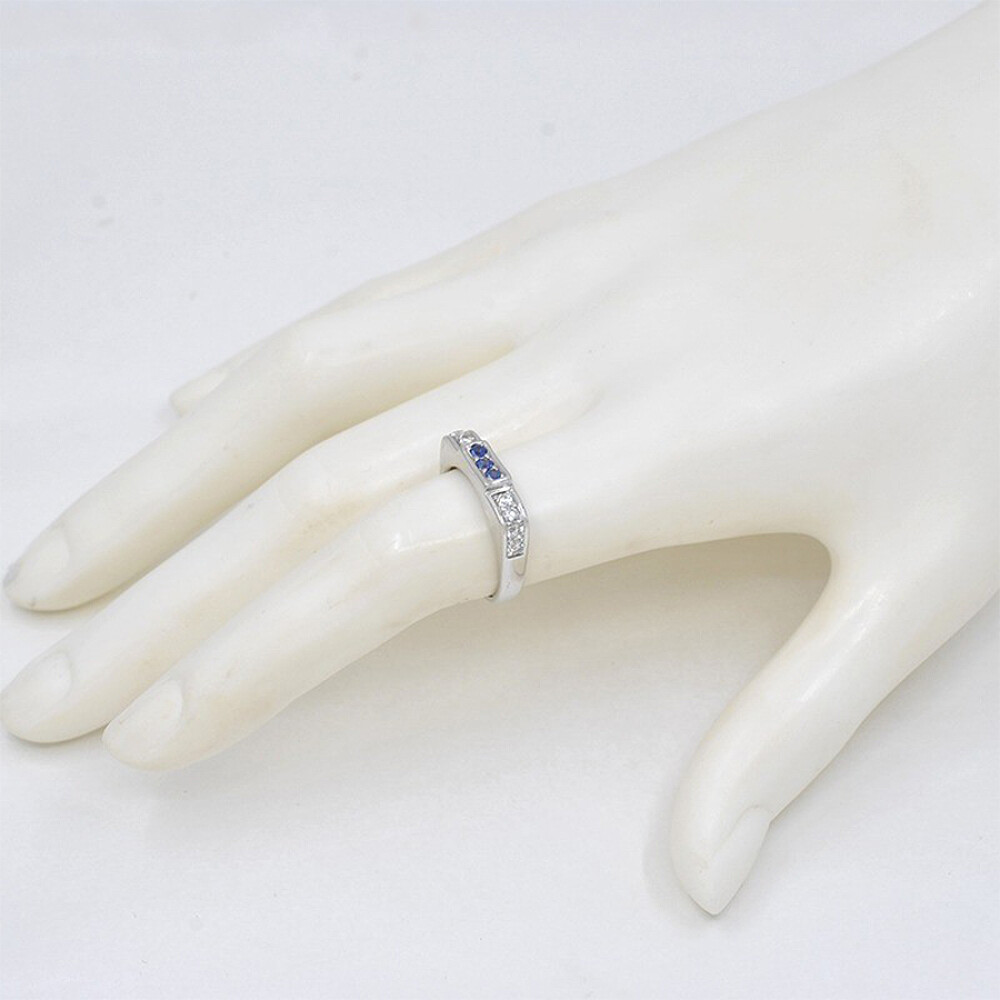 Anillo Oro 18K Con Brillantes Y Zafiros Anillo Oro 18K Con Brillantes Y Zafiros