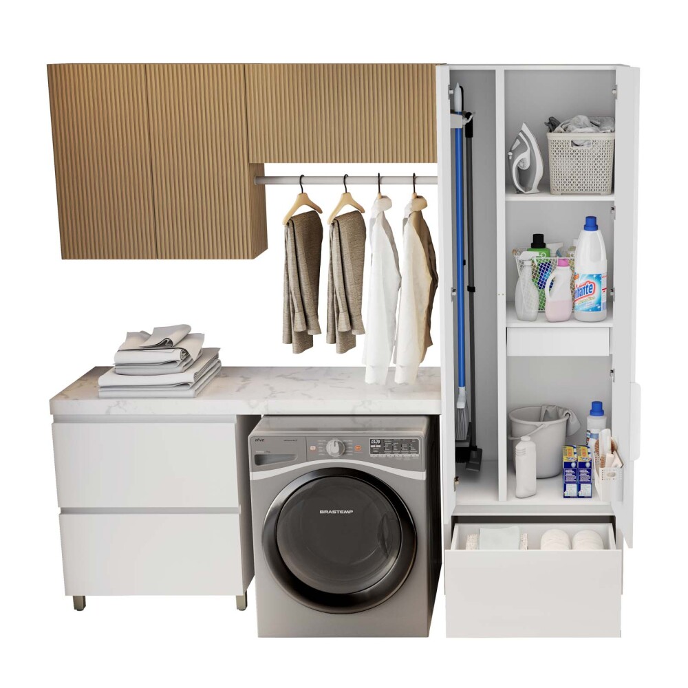 ARMARIO LAVANDERIA 70 CM MDF BLANCO SUECIA