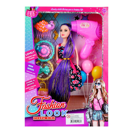 Muñeca con pelo largo brillante y accesorios Muñeca con pelo largo brillante y accesorios