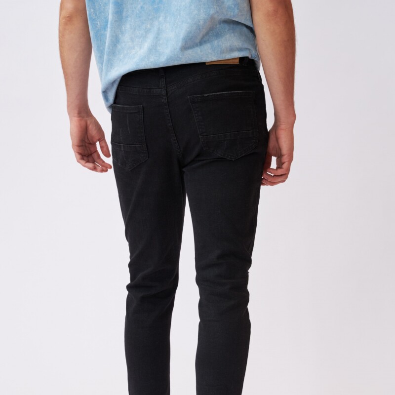 Pantalon Hom.Jean Chup.C/Rot.N+ Negro