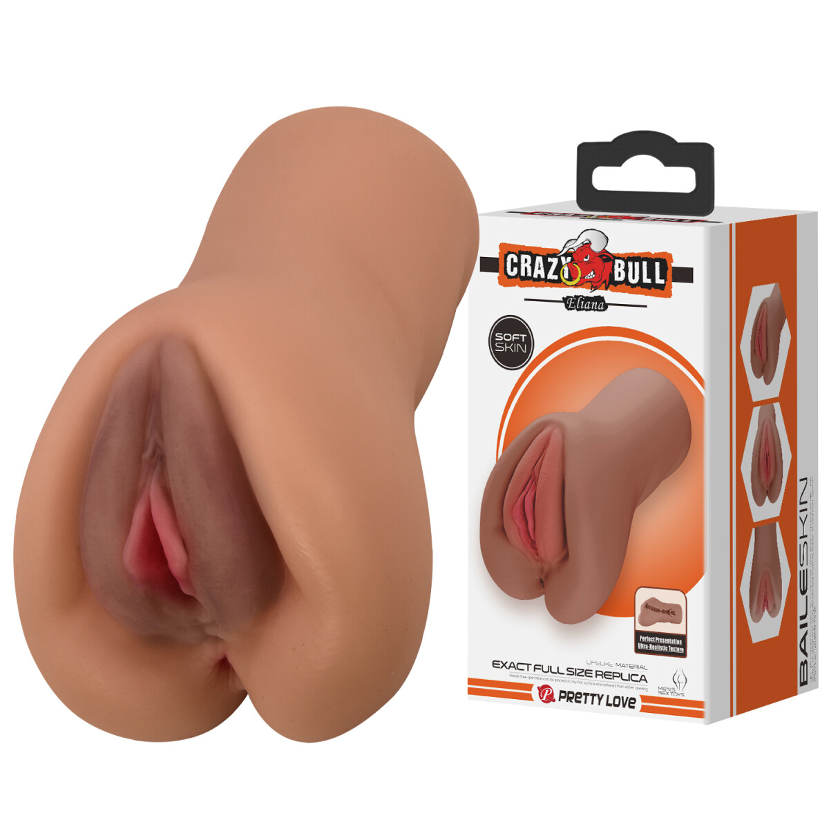 Masturbador Vagina Realística Crazy Bull Eliana Marrón 