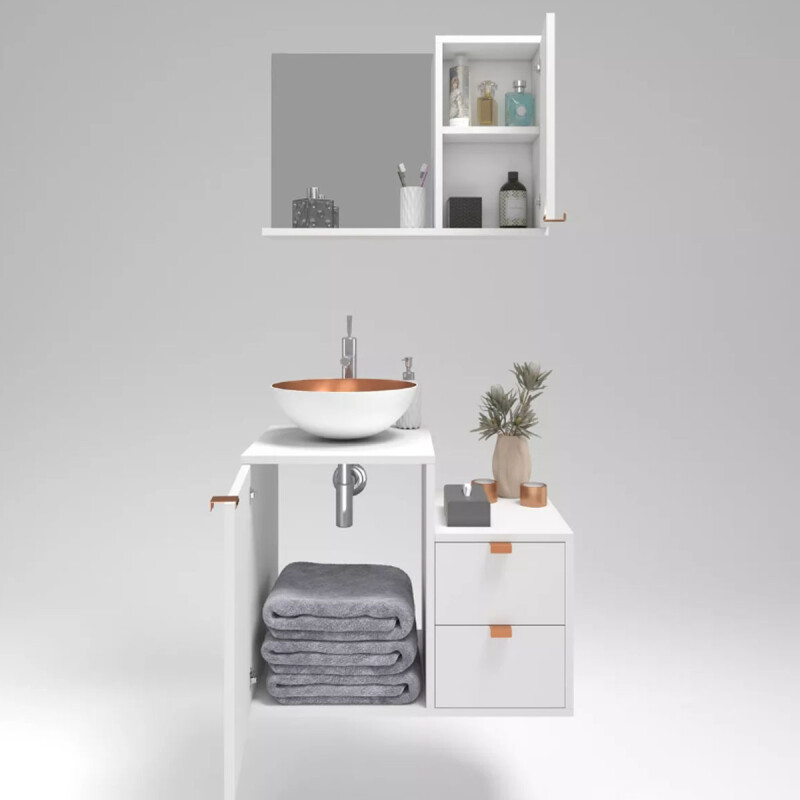 MUEBLE DE BAÑO SOL C/ESPEJO BLANCO 1415-4 Mueble De Baño Sol C/espejo Blanco 1415-4