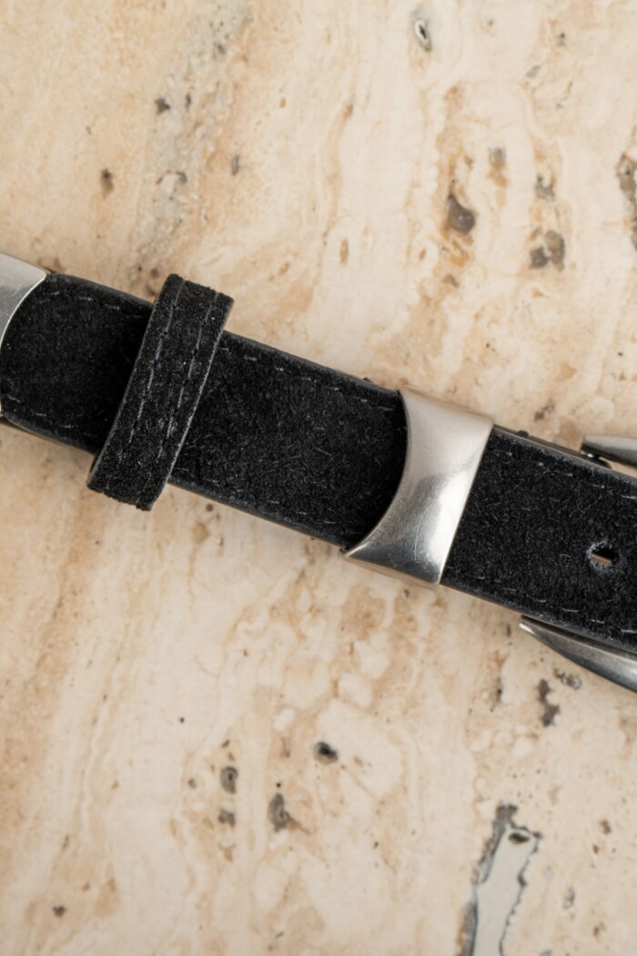 Cinto Hebilla Plateado Negro