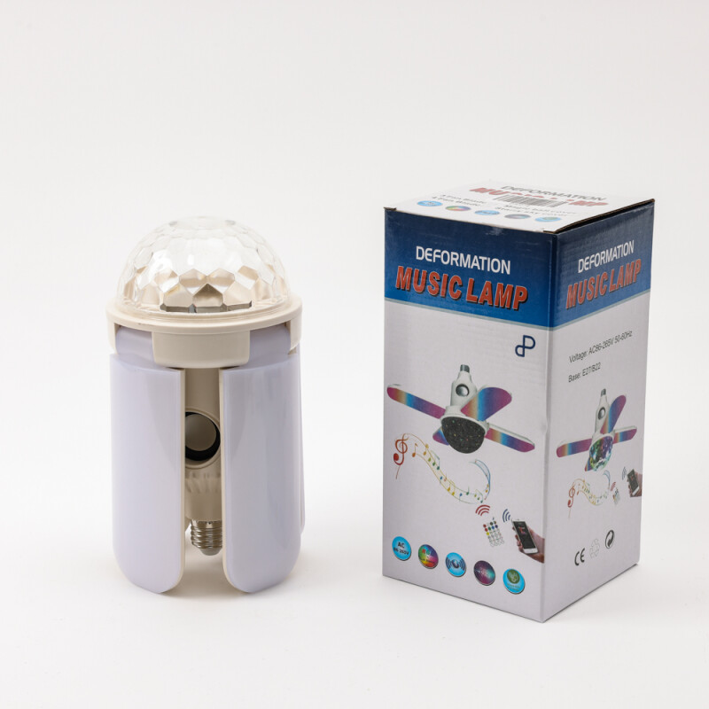 Lámpara parlante 4 mini aspas Bluetooth LED RGBW control remoto Lámpara parlante 4 mini aspas Bluetooth LED RGBW control remoto