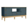 RACK PARA TV LINEA COLONIAL - MIEL/AZUL PETROLEO RACK PARA TV LINEA COLONIAL - MIEL/AZUL PETROLEO