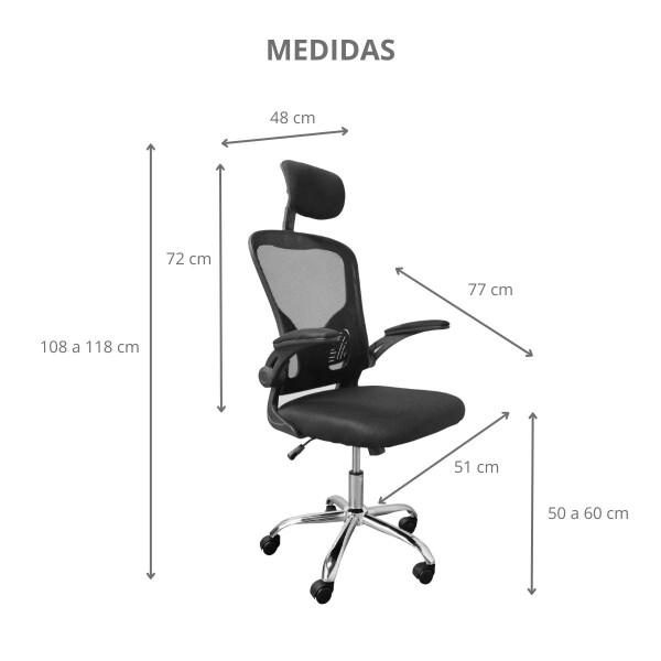 Silla de Escritorio Ergonómica Silla Ejecutiva de Oficina Tapizado Mesh Negro Silla de Escritorio Ergonómica Silla Ejecutiva de Oficina Tapizado Mesh Negro